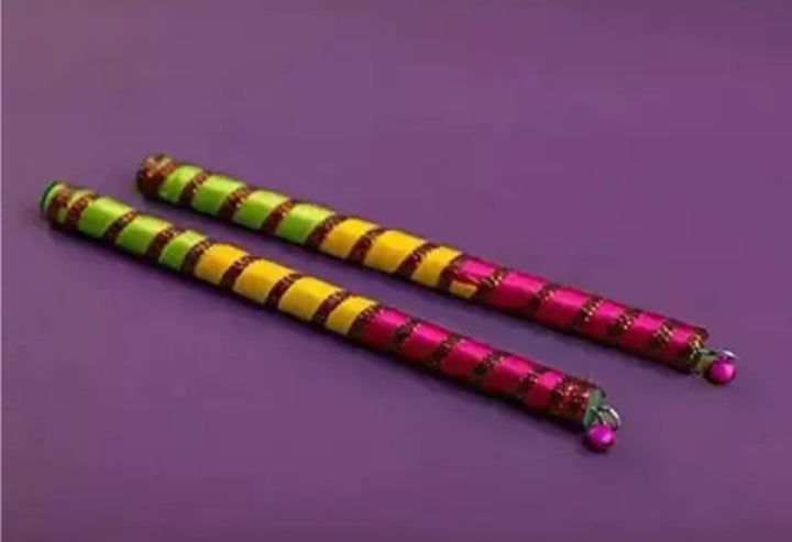 SS 1Pair Beautiful Dandiya Sticks for Marriage,Festivals Celebrations 12 INCH Set of 1 Pair