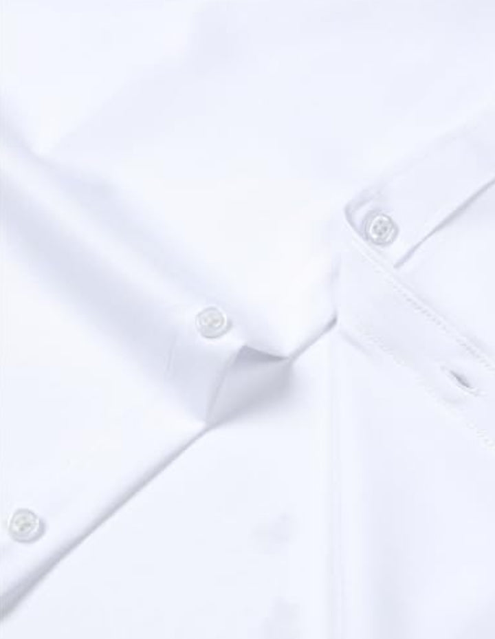 JEMITOP Men's Stretch Wrinkle Free Dress Shirts & Pant Set Formal Wedding Prom Long Sleeve Slim Fit Button Down Shirt, Pant