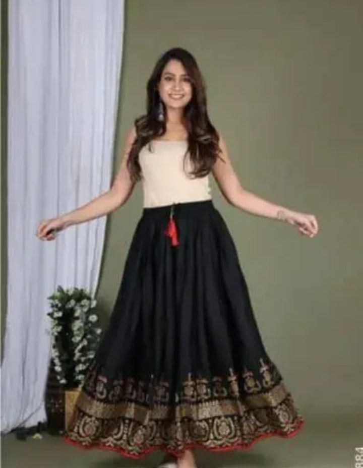 THE EPIC FASHION RAYON TRADITIONAL BLOCK PRINT SKIRT