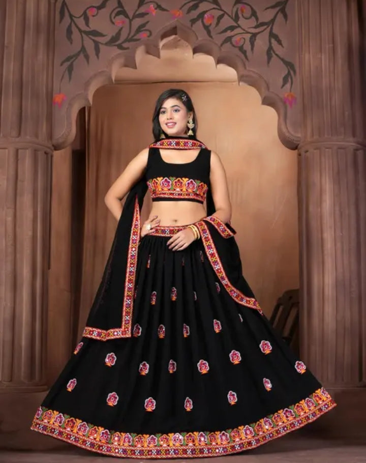 NAVRATRI SPECIAL GAMTHI WORK LEHENGA CHOLI