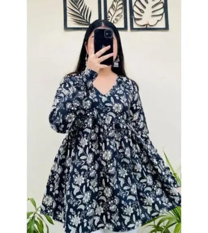 Black printed Top