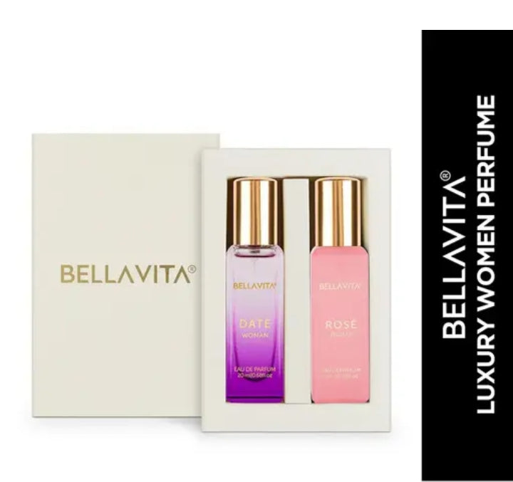 Bella Vita Luxury DATE Woman + ROSE Woman Perfume Combo for Women 40 ML (Pack of 2 Items 20ML Each)