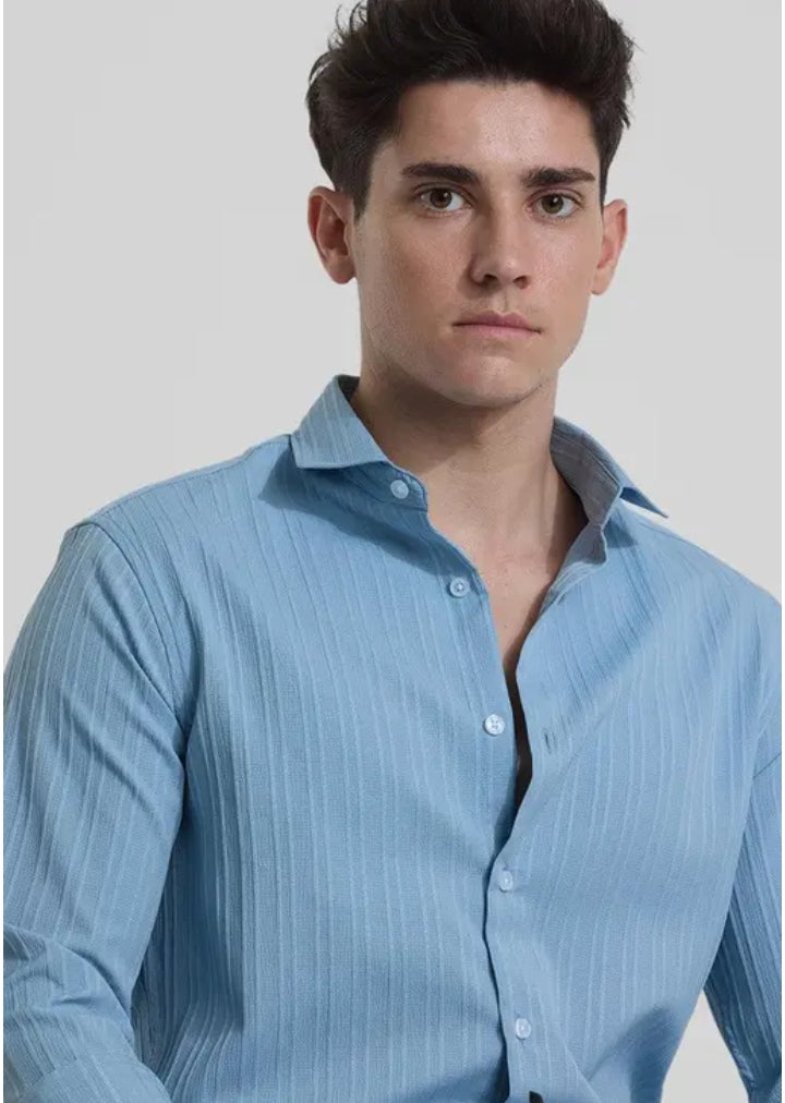 Runcati Men's Linen Shirt Long Sleeve Turn-down Collar Business Shirt Summer Shirt