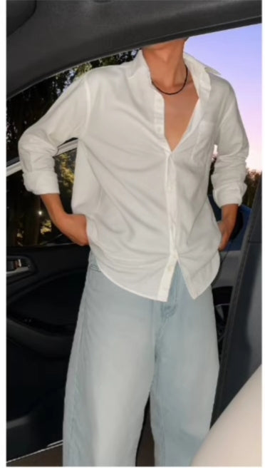 Verdusa Men's Casual White Shirt