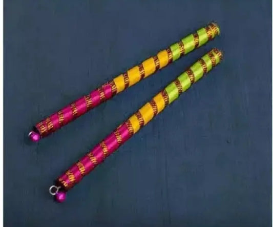 SS 1Pair Beautiful Dandiya Sticks for Marriage,Festivals Celebrations 12 INCH Set of 1 Pair