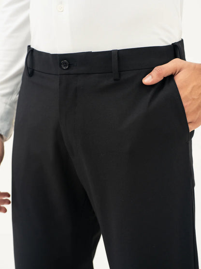 Everyday Black Slim Fit Stretch Formal Pants
