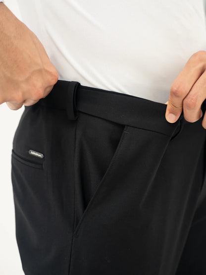 Everyday Black Slim Fit Stretch Formal Pants