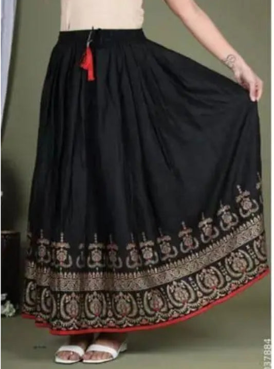 THE EPIC FASHION RAYON TRADITIONAL BLOCK PRINT SKIRT