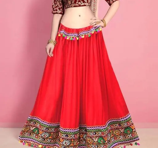 women fahsion gujarti red skirt (red)
