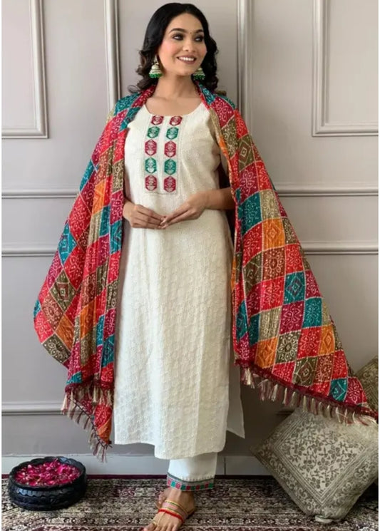 Bandhani and Patola Print Dupatta - Rajasthani Traditional Silk bandhej Dupatta Traditional Art Silk Dupattas for Women (Multicolor)