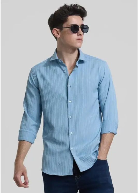 Runcati Men's Linen Shirt Long Sleeve Turn-down Collar Business Shirt Summer Shirt