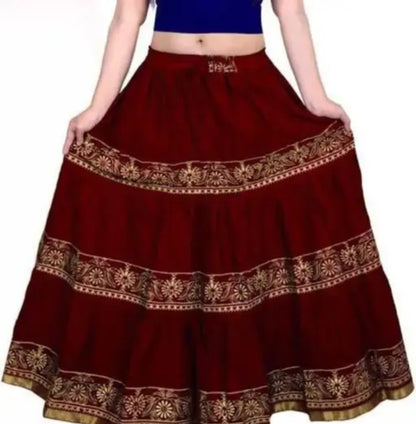 THE EPIC FASHION RAYON TRADITIONAL BLOCK PRINT SKIRT