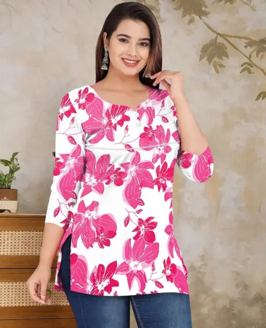 New Digital Printed cotton fabric Short kurti for women and girls very comfortable