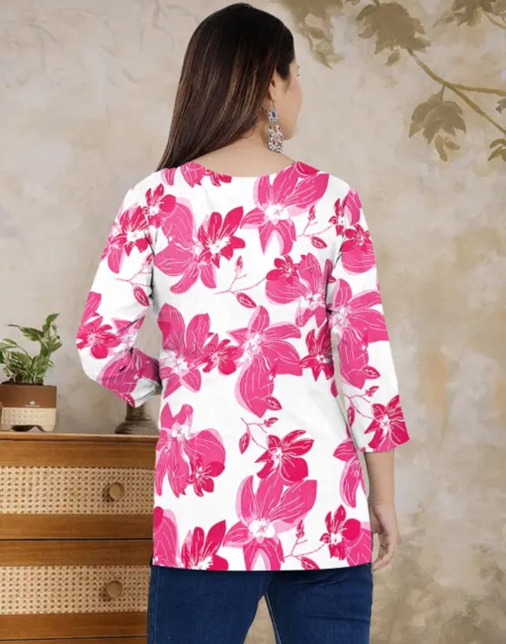 New Digital Printed cotton fabric Short kurti for women and girls very comfortable
